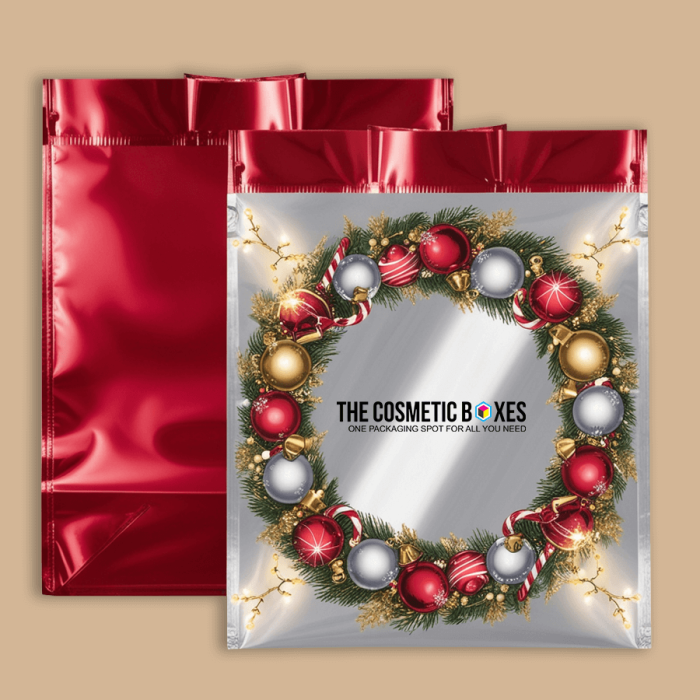 custom christmas mylar bags