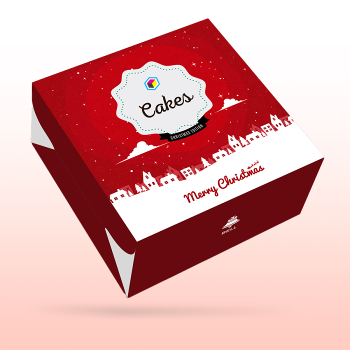 Printed christmas cake boxes