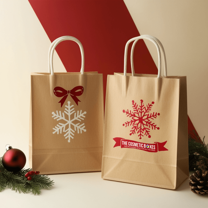 Custom kraft Christmas Gift Bags