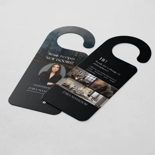 Custom black door hanger