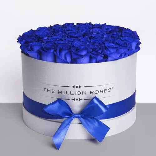 round flower boxes with logo