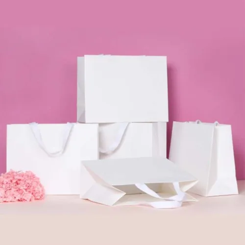 Custom White Carrier Bags