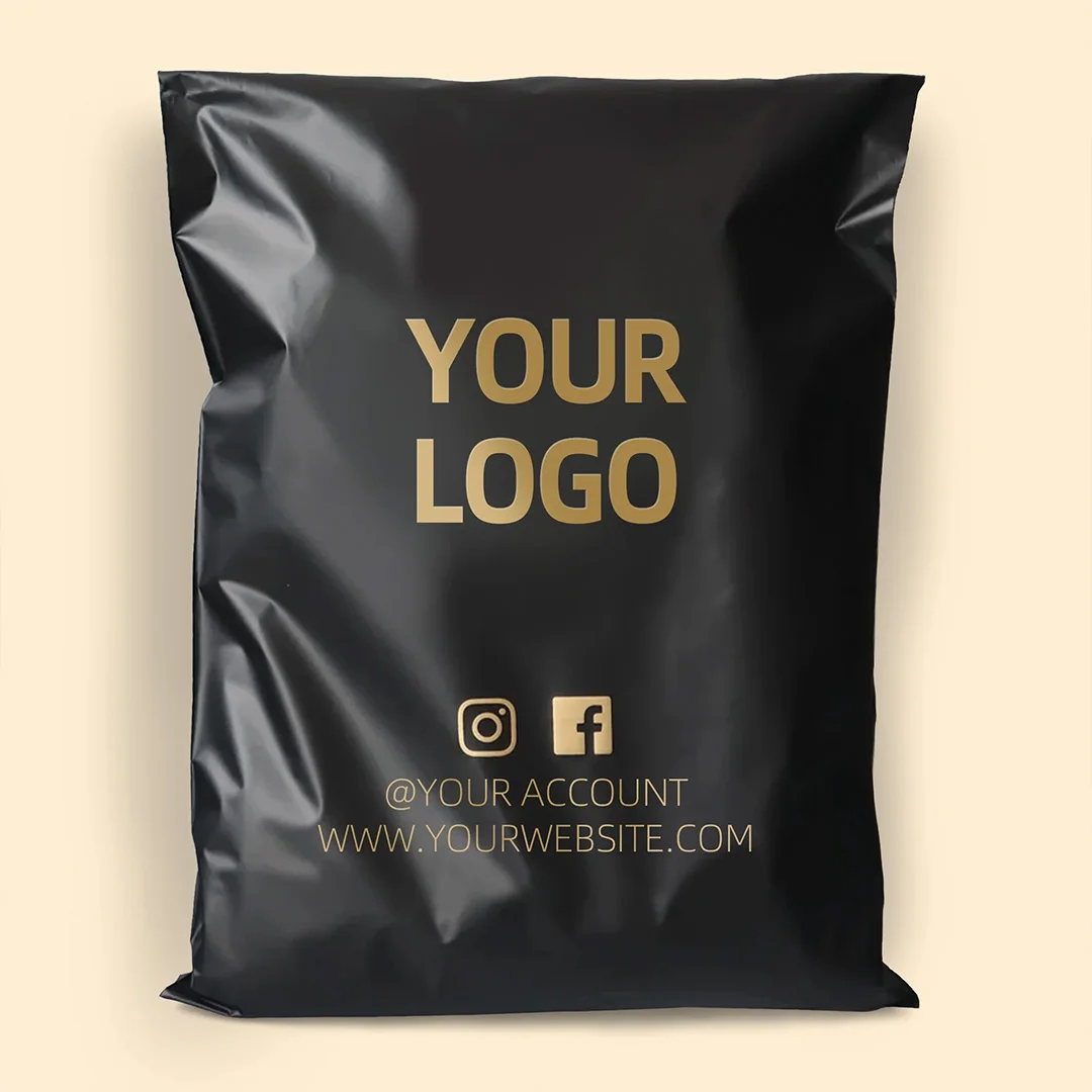 Custom Black Poly Mailers With Logo
