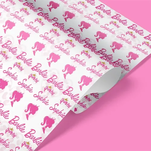 Personalised barbie wrapping paper