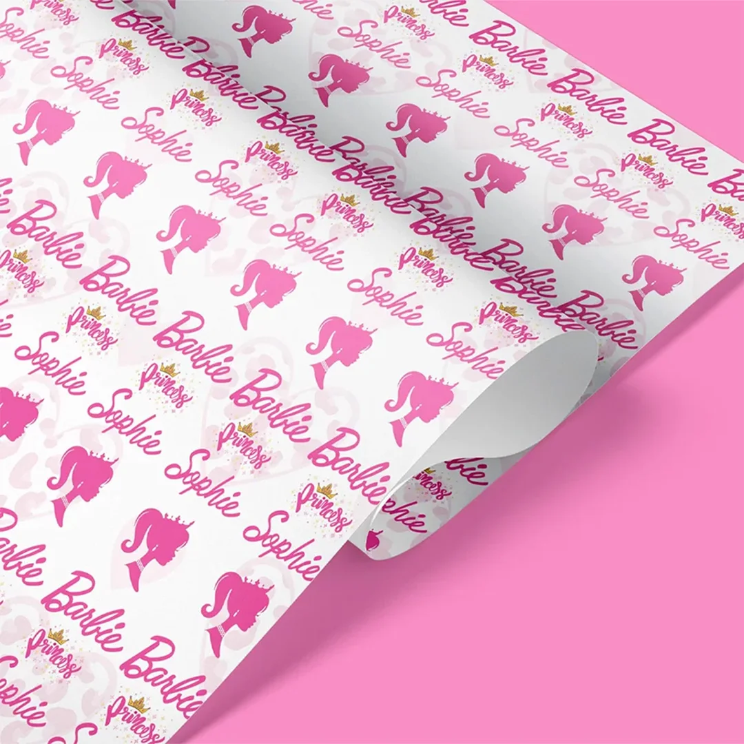 Personalised barbie wrapping paper